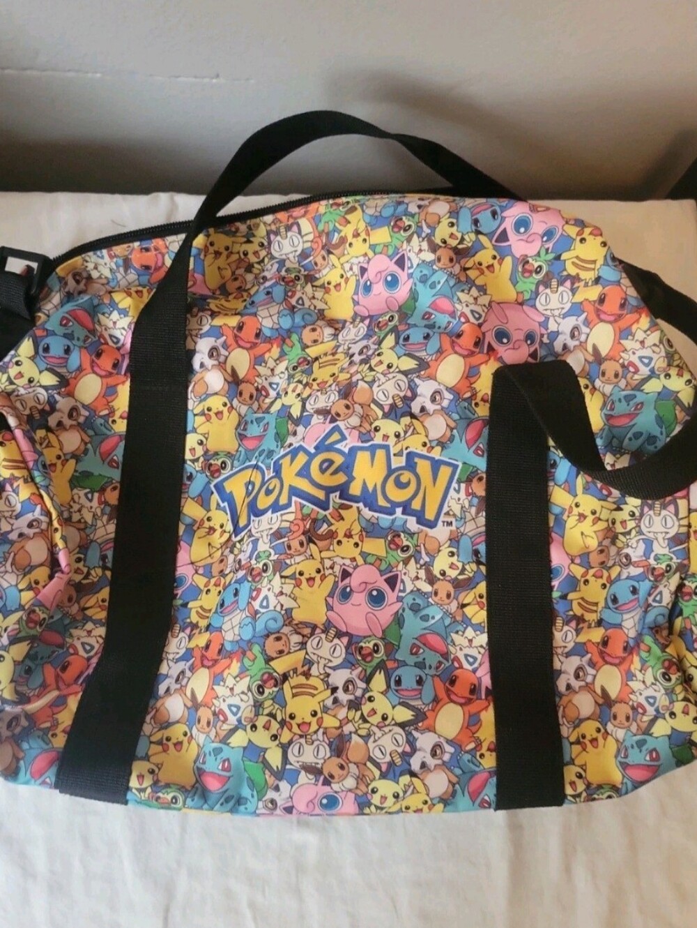 Pokemon Game Freak Yellow & Black Character Collage Tote/Duffel - Picture 2 of 5